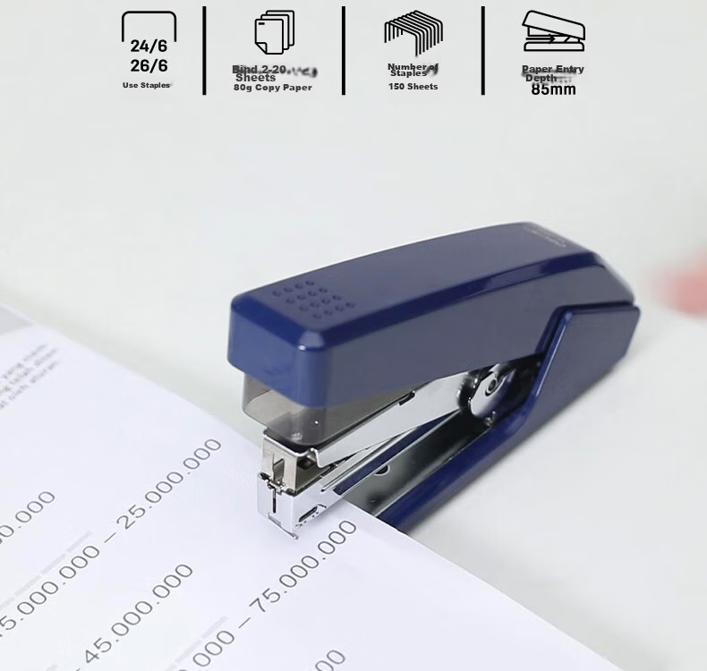 Deli Efficient And Labor-Saving Stapler, Compatible with No.12 Staples, Can Hold 150 Staples, Blue 0468 1