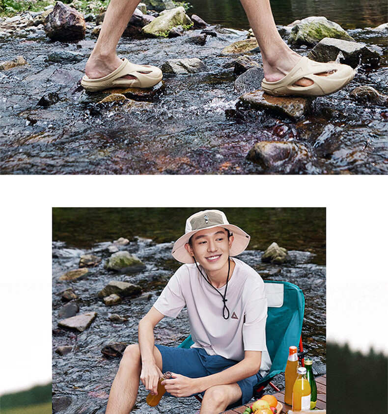 PEAK Taiji Feiyu Slippers, Outdoor Stream Tracing, Fashionable Soft Elastic Non-Slip Beach Shoes, Comfortable Sports Slippers for Men, DL420197 8