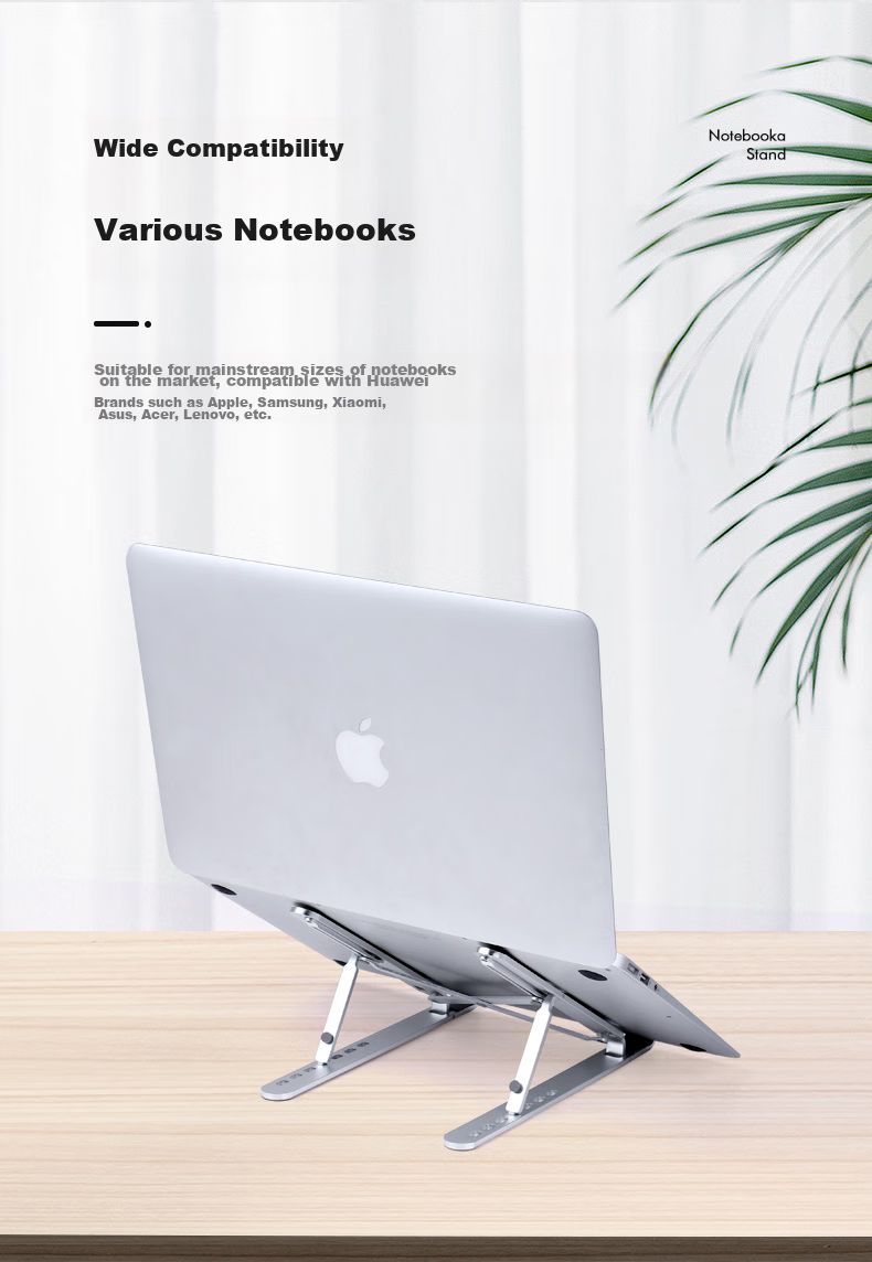 ECOLA Aluminum Alloy Folding Portable Notebook Stand BT21SV, Silver 9