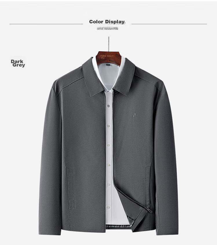 FIRS Executive Jacket for Men, Lapel Collar, Business Casual, Embroidered, Wear-Resistant, Windproof, Retro Cotton Feel, Cadre Clothing, Outerwear for Me 18