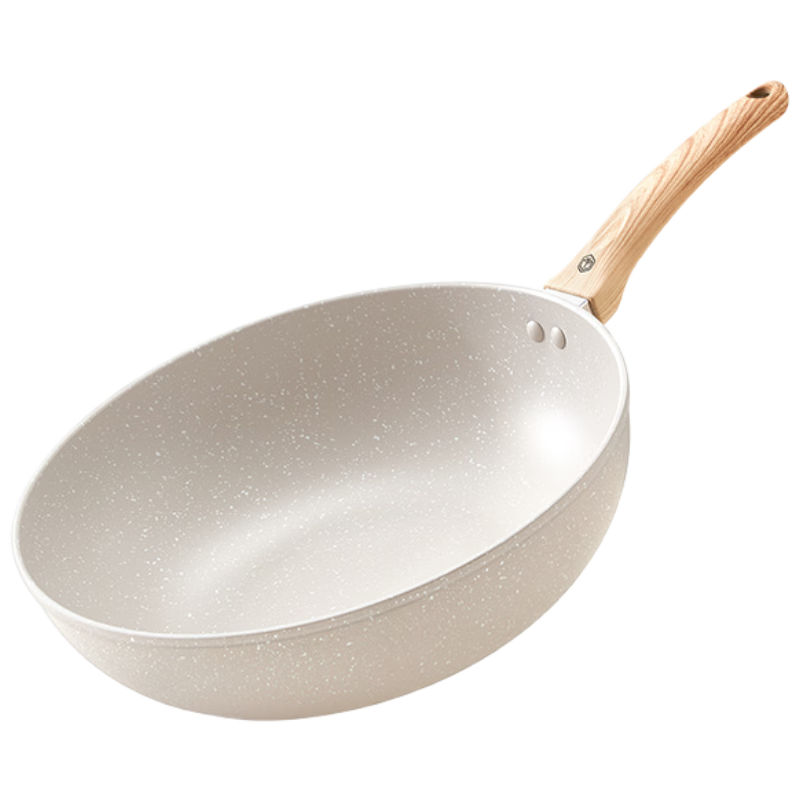 JD Original Non-Stick Wok, Maifanshi Color Cooking Pan for Induction Cooker And Gas Stove, Flat Bottom Frying Pan 32cm, Spatula Included