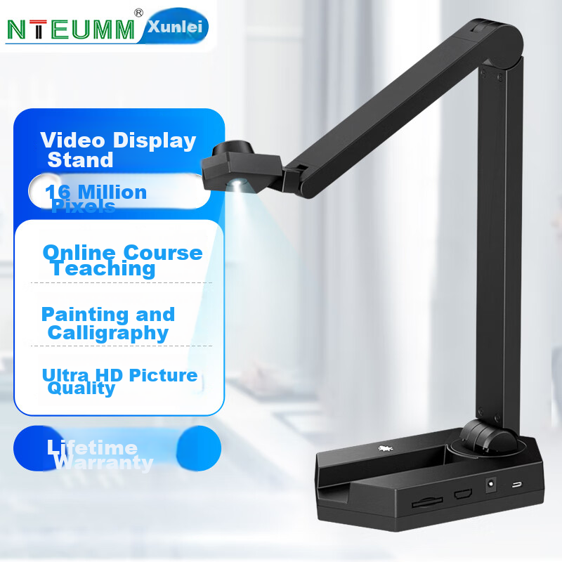 NTEUMM 16 Million Pixel High-Definition Video Document Camera, Exam Paper Teaching Projector, Calligraphy Painting Projection Live Streaming Camera Online Course Recording High-Speed Camera SD-9000