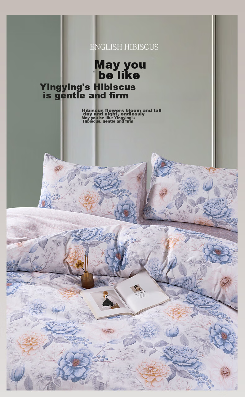 FUANNA Bedding Set, 100% Pure Cotton Duvet Cover, All-Cotton Fitted Sheet with Printed Pattern, Double Size, 203*229cm 3