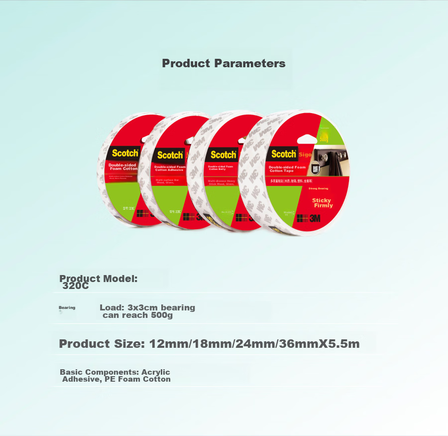 3M Scotch Double-Sided Foam Tape (Strong Type), Office Supplies, 320C-24, 24mm*5.5m 2