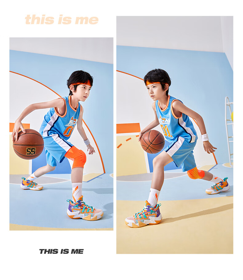 QIAODAN Boys' Basketball Set, Children's Full Size Summer Sports Two-Piece Set, Kids Training Uniform, Dawn Purple/Dawn Purple, Size 175 8