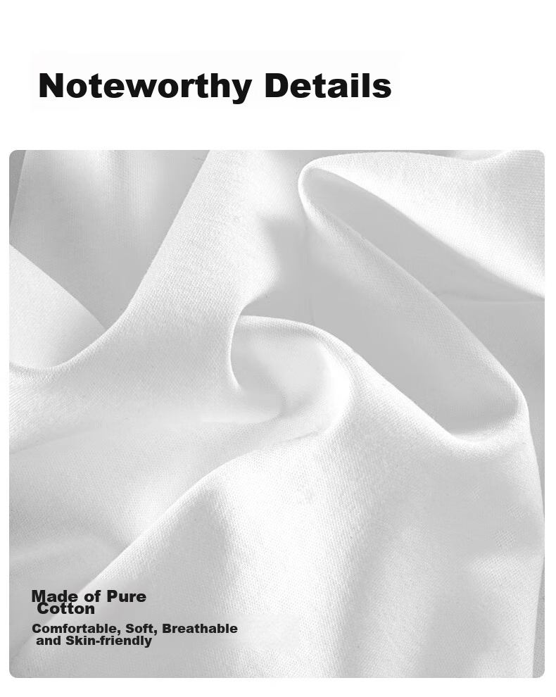 MiiOW Unisex T-Shirt, Liquid Ammonia Pure Cotton, White Short-Sleeve Round Neck, Thin Casual Sporty Base Layer 18