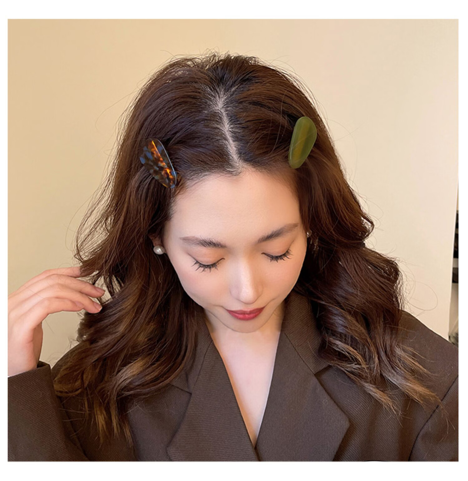 Xiangwan Hair Clips, 2 Side Clips, Acetate Water Drop Hairpins for Women, Duck-Bill Clips, Straight Bangs Clips, Hair Barrettes, Women's Gift 5