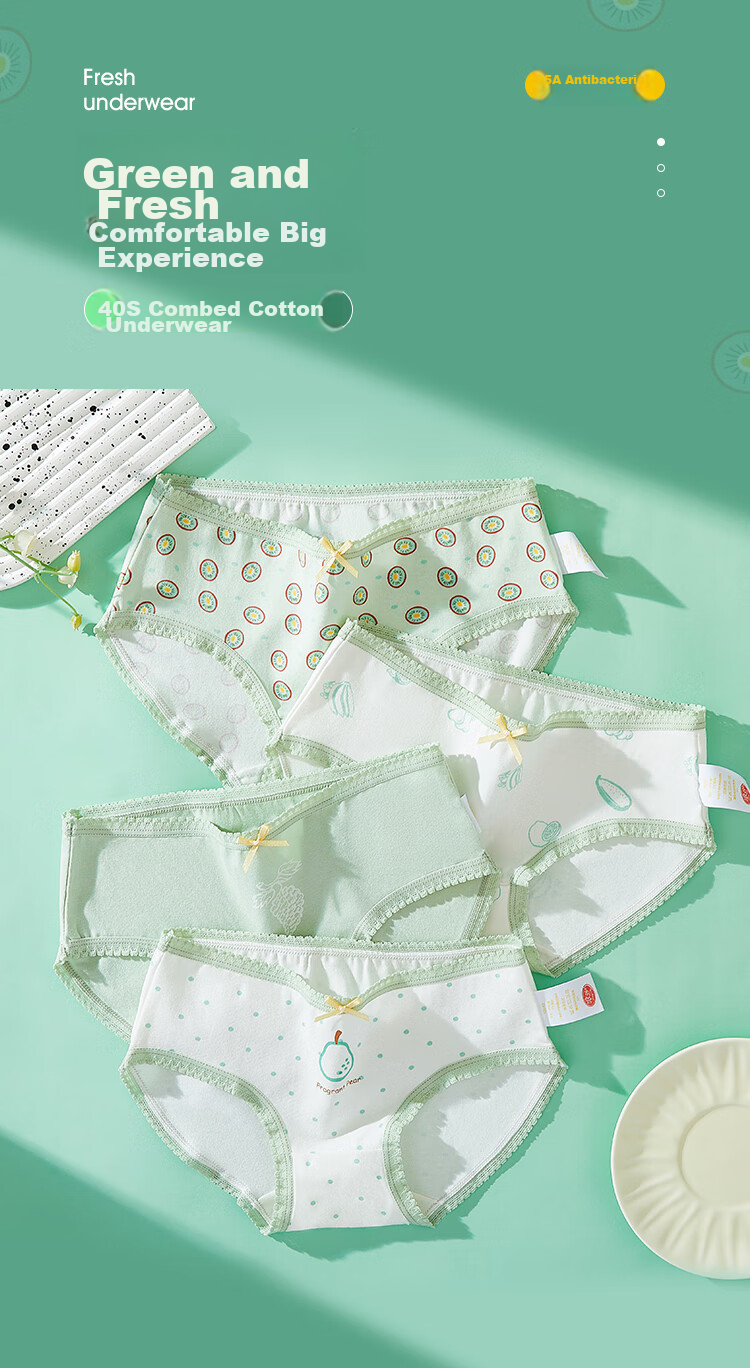 LangSha Children's Underwear, Girls' Underwear, Antibacterial, for Older Children And Teenagers, Student Boxer Briefs, Girls' Pure Cotton Shorts, 4-Pack 1