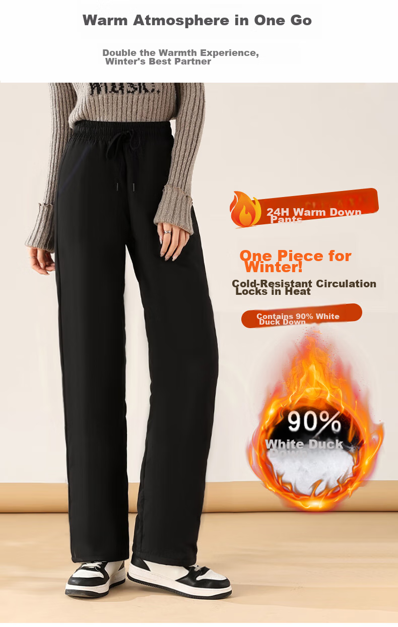 LangSha Women's down Pants [2026 Autumn And Winter New Arrival], Thick White Duck Down Warm Pants, Outdoor Wear, Cold-Proof Cotton Pants 2