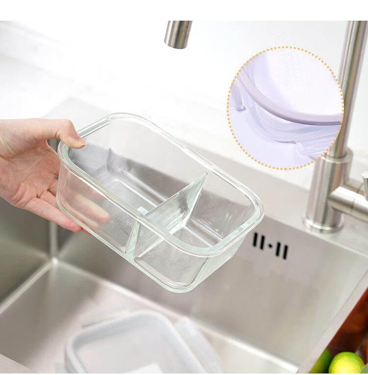 LOCK&LOCK Heat-Resistant Glass Food Storage Container Microwave Lunch Box 1020ml with Lunch Bag for Office Workers and Students 9