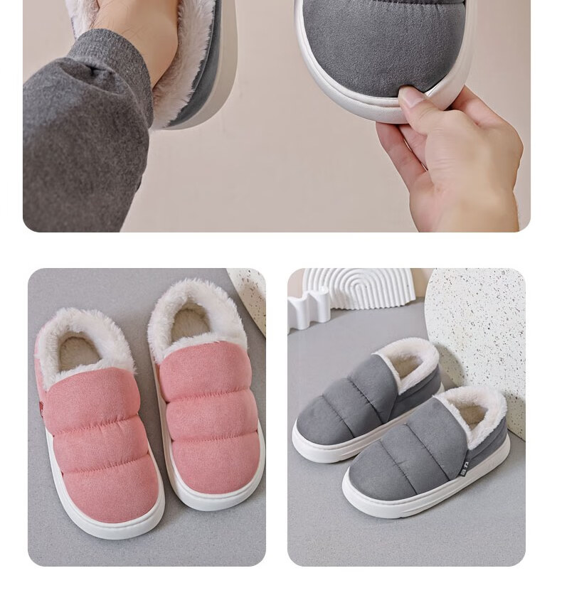 Huili Cotton Slippers with Cotton Lining, Warm And Thick, Suitable for Indoor And Outdoor Wear, Non-Slip, HL0795, Pink, Size 38-39 32