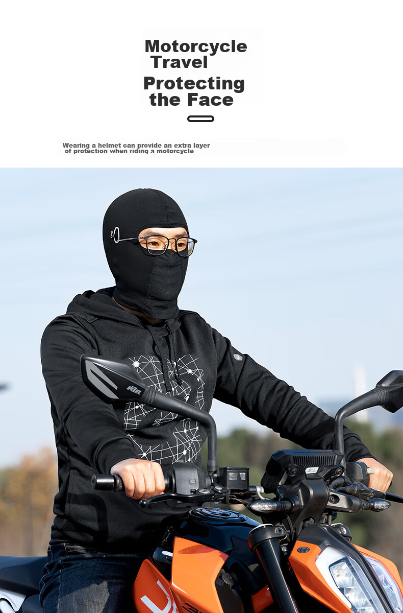 ROCKBROS , Autumn And Winter Warm Face Mask, Fleece Full-Face Motorcycle Balaclava, Outdoor Windproof Riding Neck Gaiter for Men And Women, Deep Black 10