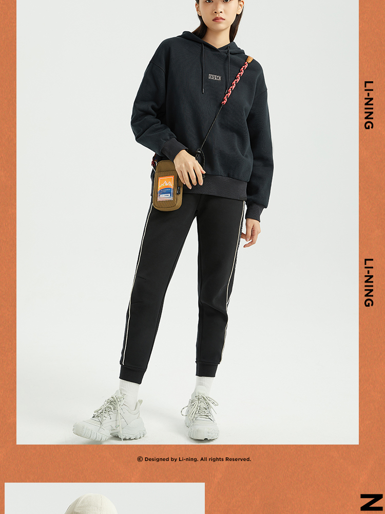 李宁女装卫衣badfive篮球系列女子宽松套头连帽卫衣awdr068