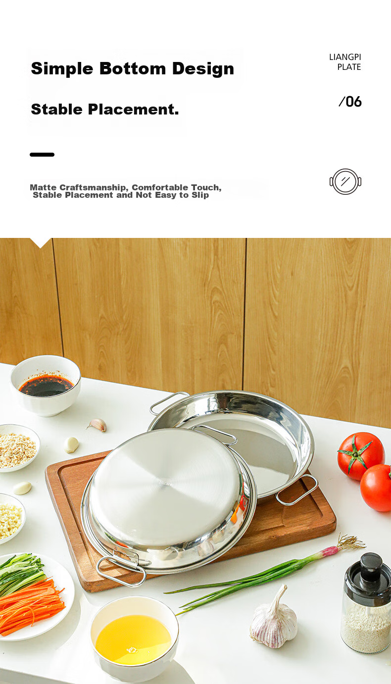 Guangyi 304 Stainless Steel Liangpi Plate And Liangpi Gong, Steaming Tool for Liangpi And Rice Noodle Rolls, 26cm GY7632 12