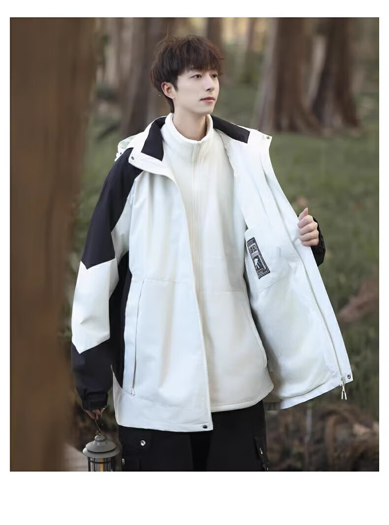 MMOPTOP Shanxi Three-In Outdoor Jacket for Men, Spring And Autumn Hiking Sports Workwear Top 1818 Black L 9