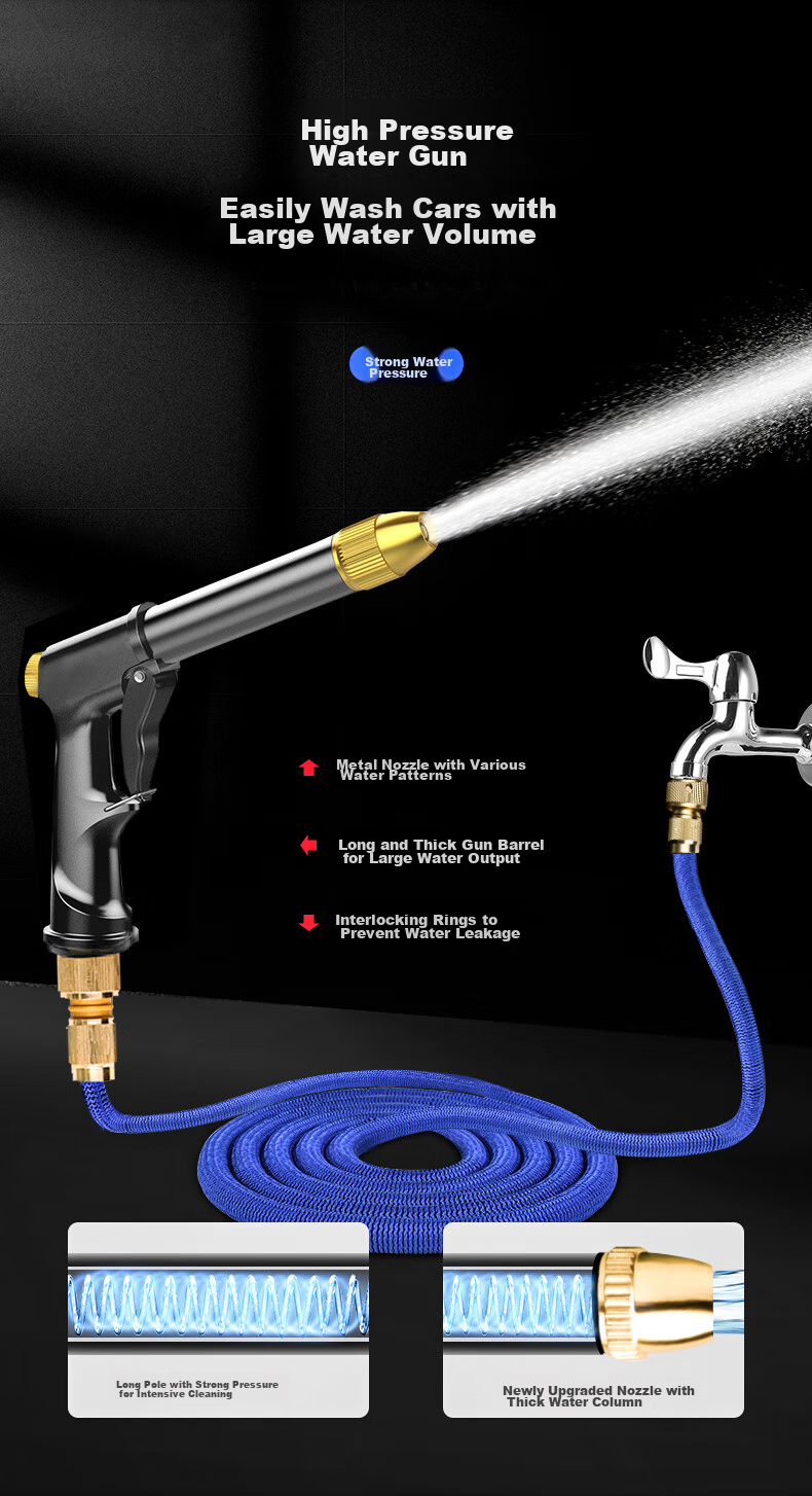 Yueye Car Wash High Pressure Water Gun, Household Hose Spray Gun for Watering Plants And Car Cleaning, Cleaning Tool with 22 Meters Hose 2