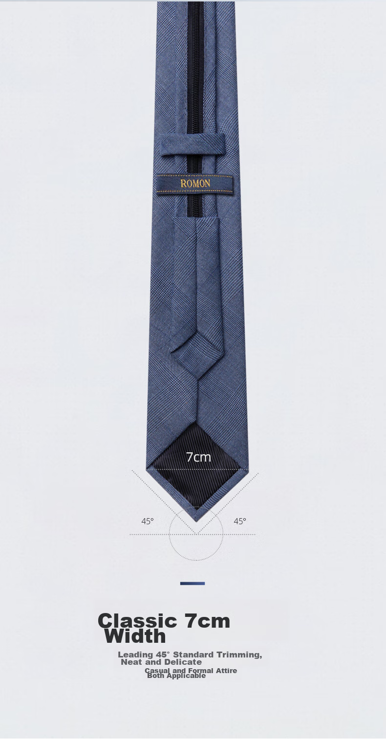 Luomeng Men's Necktie, JK Formal Business Wedding Versatile Work Tie, 7cm No-Tie Zipper Trendy Gift Box Set 7
