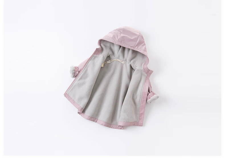 DAVE & BELLA Children's Clothing, New Year's Jacket for Boys And Girls, Autumn And Winter Outerwear, Hooded Top for Kids, Baby Clothes with Fleece Lining 16