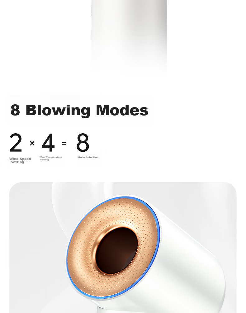 AUX High-Speed Hair Dryer, 800W, Low Power for Dormitory Use, Essential for College Students, Hair Protection with Negative Ions, 1200W Or Less, Bladeless, Powerful Airflow, Quick-Drying Electric Hair Dryer 17
