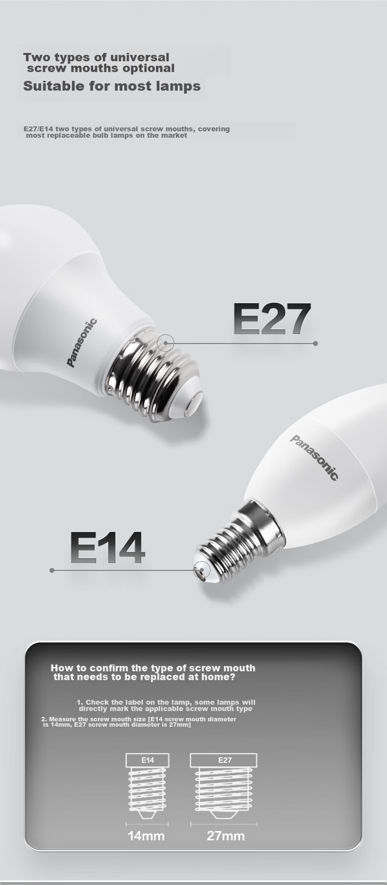 Panasonic LED Bulb, E27 Screw Base Energy-Saving Light Source Lamp, 7W 4000K Globe Bulb 3
