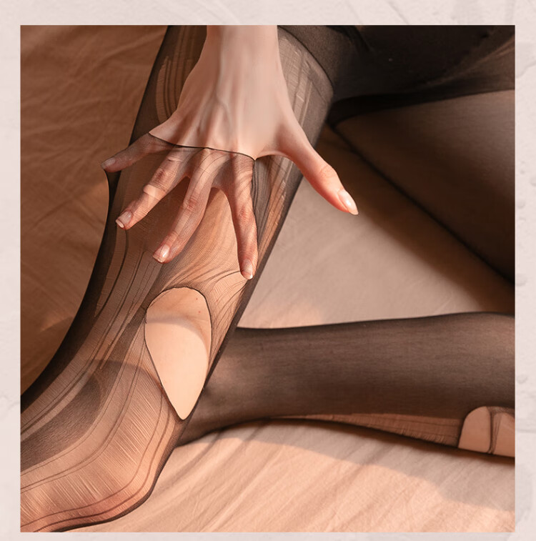 XUEXIMAN, 4-Pack Ultra-Thin Tear-Away Stockings, Black, Easy to Tear, Sexy Pantyhose, Erotic, Sensual, Transparent Black Silk 5
