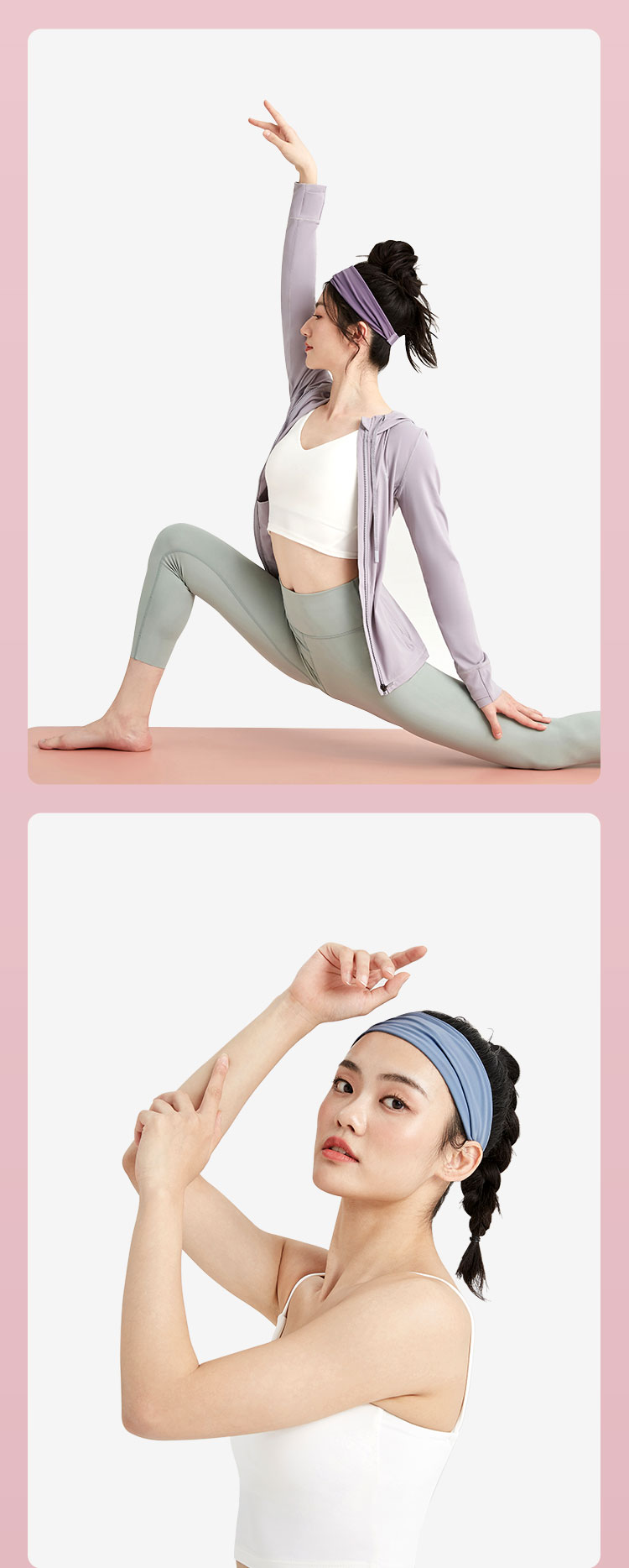 Keep Wide Headband for Yoga, Dance, Exercise, Fitness, Sweat-Absorbing And Breathable Hair Tie, Smog Blue 10