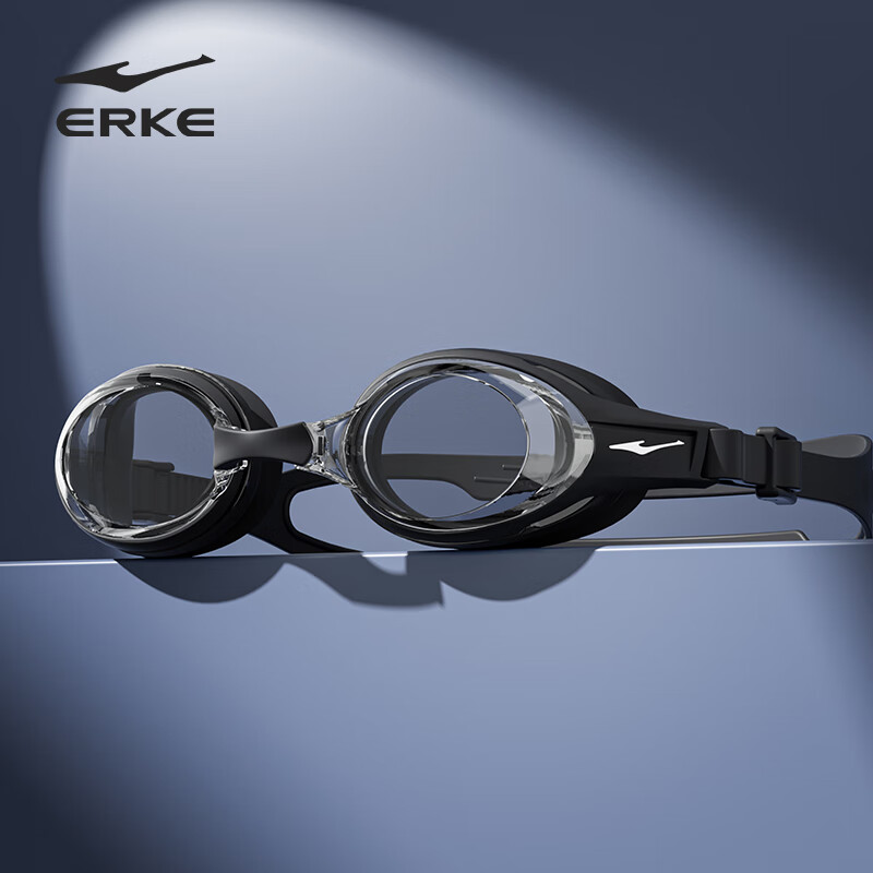 ERKE Waterproof Anti-Fog Swimming Goggles for Men and Women, High-Definition Prescription Swimming and Diving Professional Sports Goggles, Black, 300 Degrees