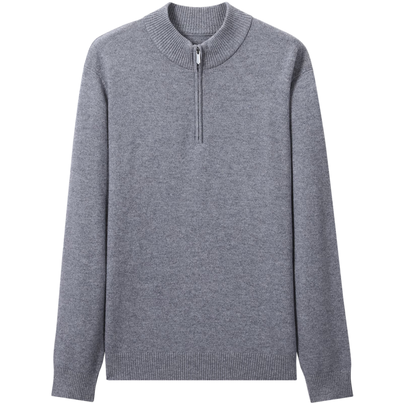 Goldlion Men's Simple Half-Zip Casual Knit Sweater with Cashmere/Wool, Fall/Winter 2025