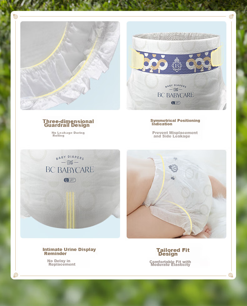Babycare Royal Wood Formula Diapers, Boxed Medium Size L, 70 Pieces (9-14kg), Breathable And Comfortable 15
