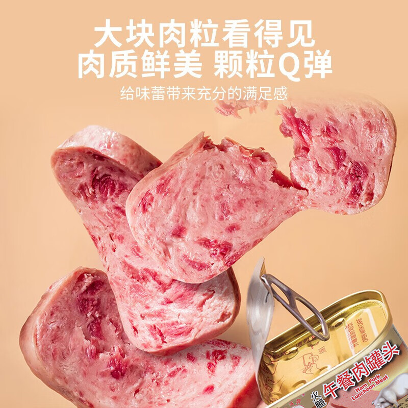 长城牌 午餐肉罐头198g 火腿猪肉 速食火锅烧烤炒饭泡面搭档中华老字号