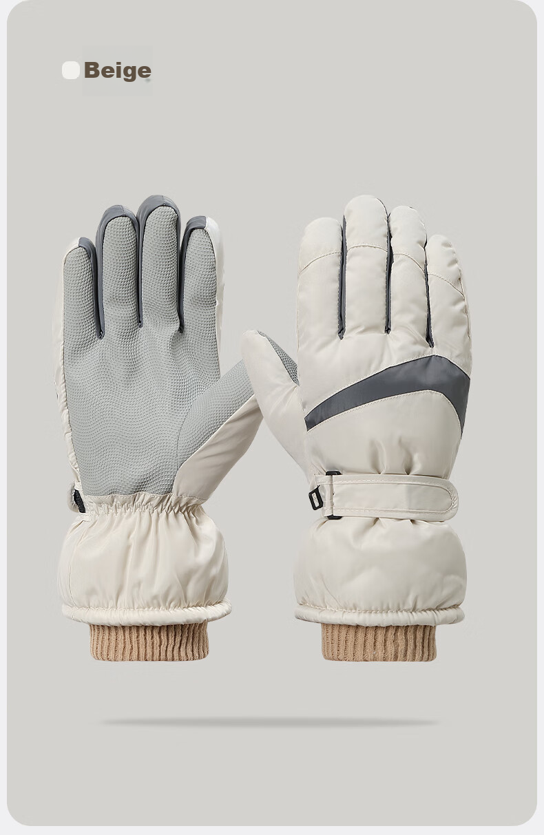 MISSION UV Ski Gloves for Men, Winter Thickened Fleece-Lined Windproof Cold-Resistant Water-Repellent Autumn Winter Cycling Touchscreen Warm Gloves 14