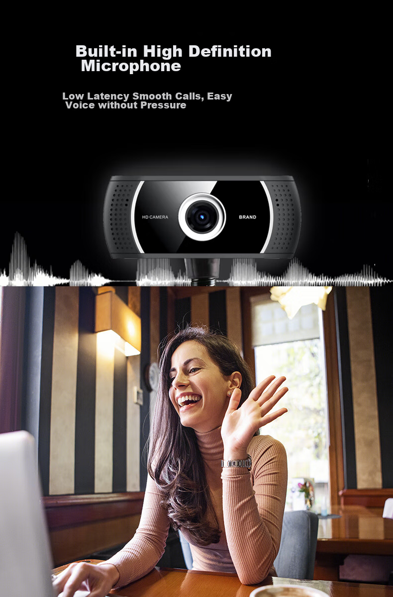 GESOBYTE C208 Bracket-Type 720P HD Live Streaming Webcam for Video Calls, Conferences, Online Teaching, Home Use, Laptop And Desktop Computer with Built-In USB Interface, Plug-And Microphone 4