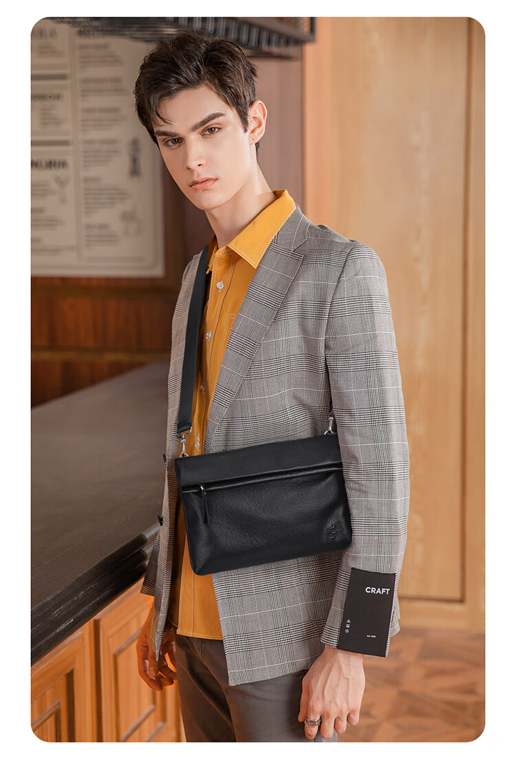 GOLF Shoulder Bag for Men, Top-Grain Leather Crossbody Bag with Multiple Card Slots, Handbag with Dual Use for Phone And IPad, Business Bag for Me 5