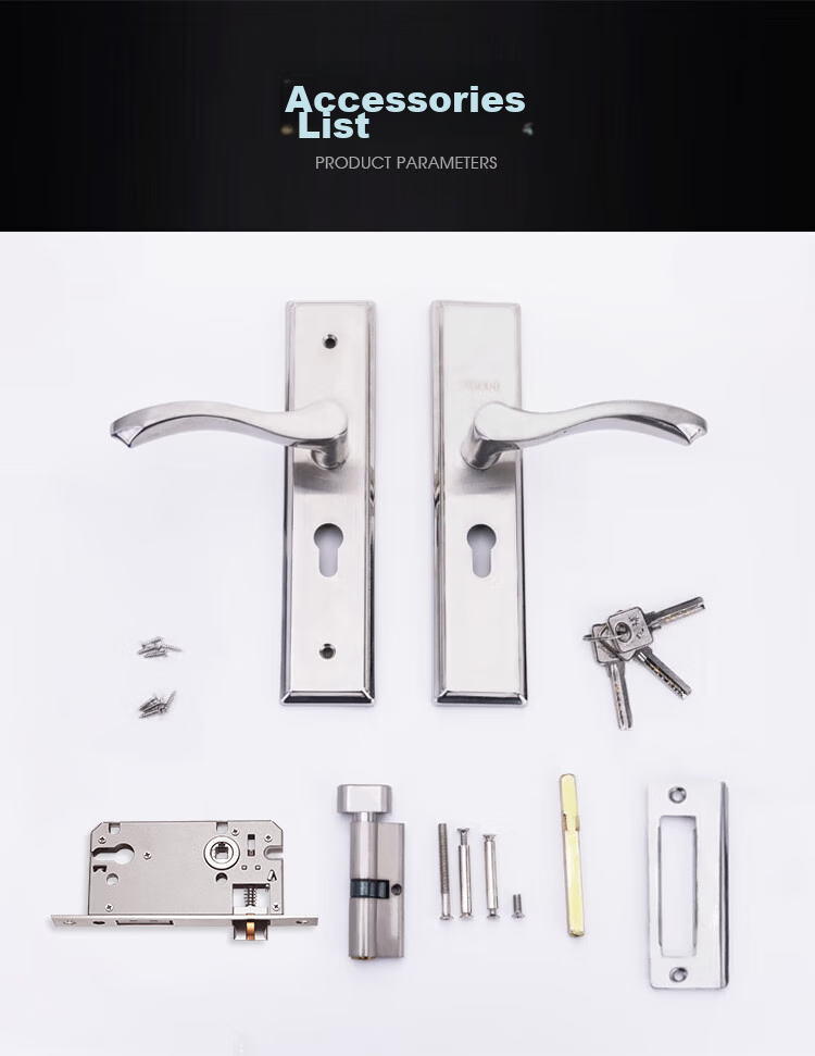 Fly.Globe Door Lock, Interior Bedroom Door Lock, Anti-Theft Stainless Steel, No Hole Modification Required, Adjustable Hole Spacing, Wooden Door Lock 14