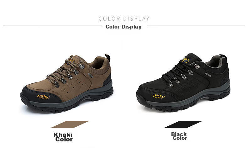 CAMEL Outdoor Hiking Shoes for Men, Leather, Durable, Shock-Absorbing, Casual Sports Shoes for Climbing, Model 6935 17