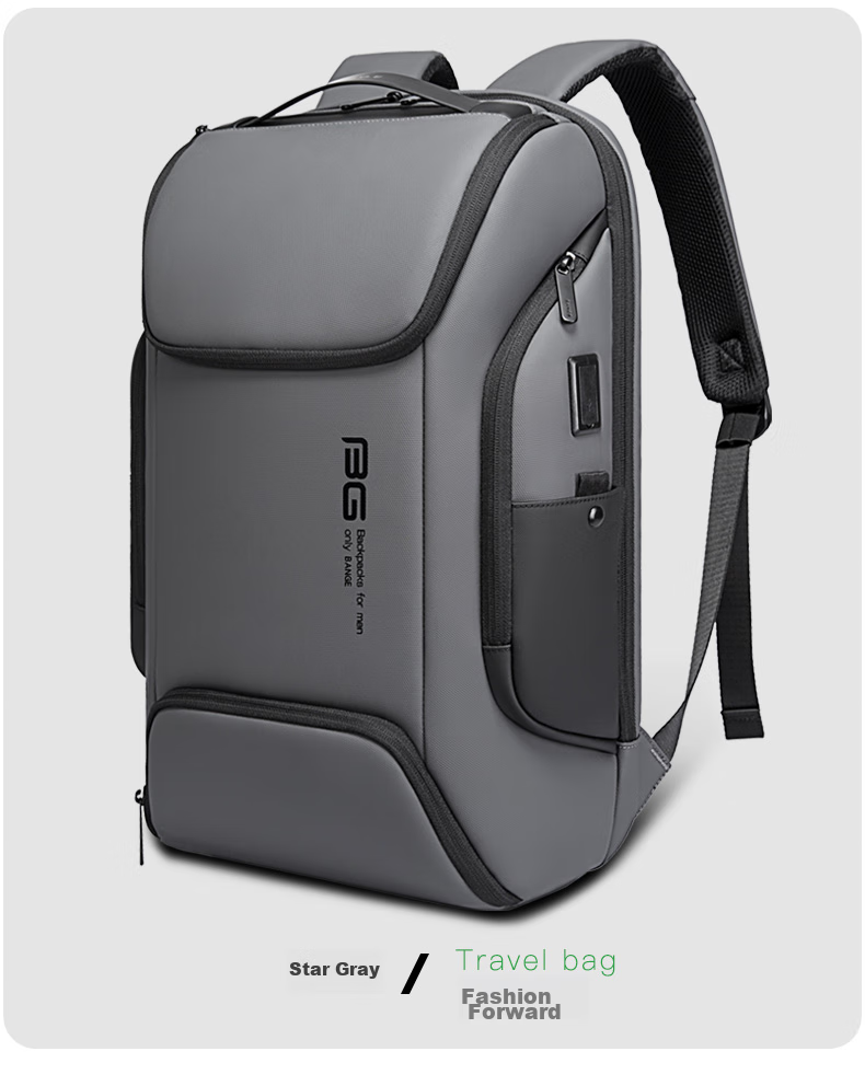 Bange Business Backpack for Men, Travel And College Student Schoolbag, Gift, Casual Travel Backpack, 17-Inch Laptop Bag, 7267 Gray 10