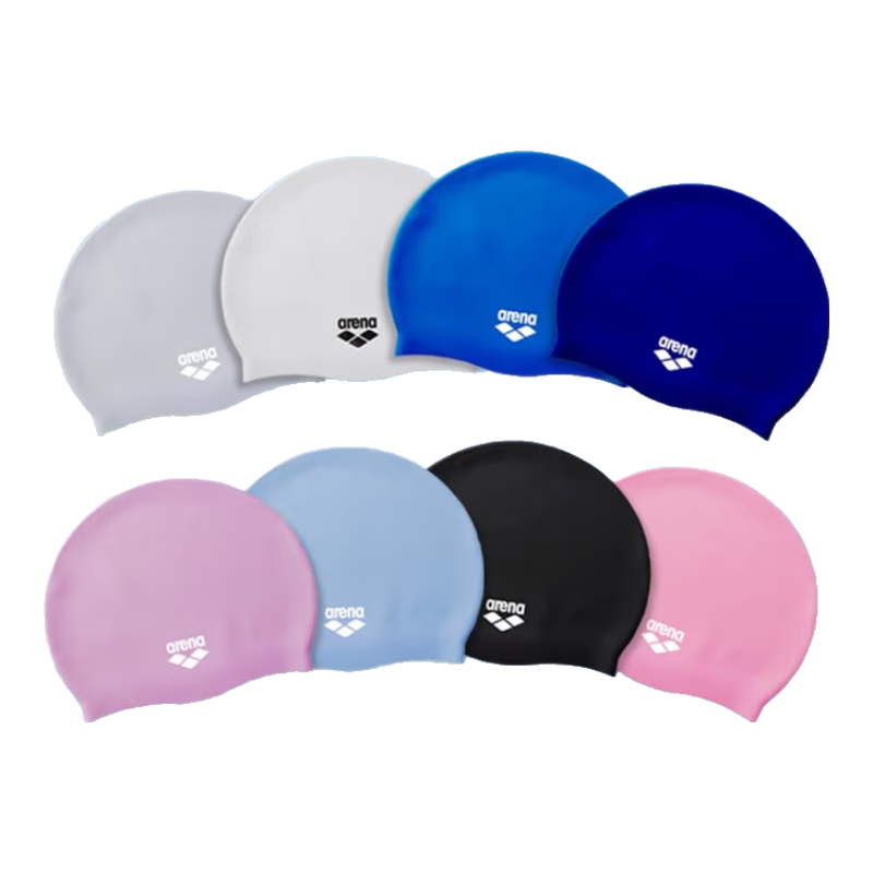 Arena Swimming Cap, Waterproof, Non-Binding, Long Hair-Friendly, Solid Color Silicone Swim Cap, Unisex