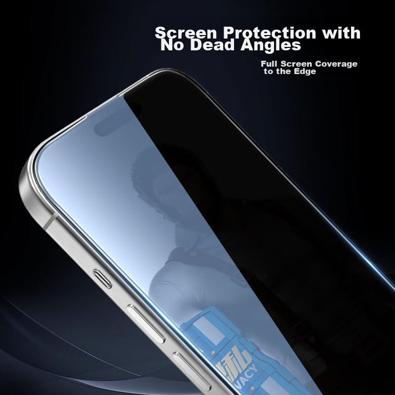 Lanxingxiansheng Privacy Screen Protector for Apple IPhone 15 Pro, Anti-Peeping Tempered Glass Film, High Definition Anti-Spy Protective Film