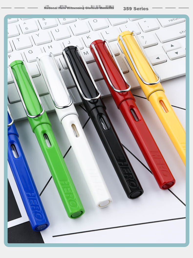 HERO Fountain Pen 359 Ergonomic Design, Soft Black/blue Random Color, EF Nib Thin/Thick Plate Craftsmanship, Student Calligraphy Fountain Pen, Iridium Gold Fountain Pen, Signature Pe 12