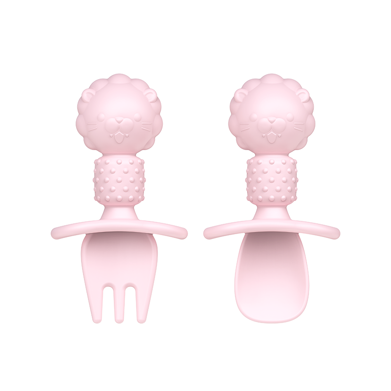 LOCK&LOCK Silicone Spoon, Baby Spoon, Children's Tableware, Fork Spoon, Baby Food Spoon, Soft Spoon for Learning to Eat, Self-Feeding Training Spoo
