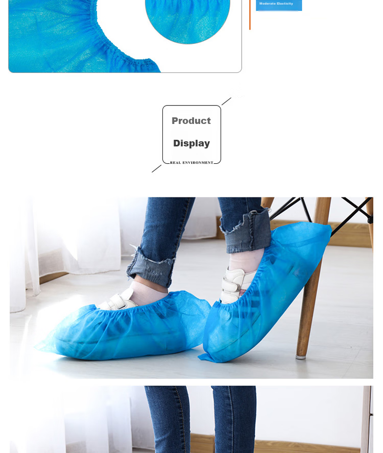 Pomelo Town Non-Woven Shoe Covers, 100-Pack, Disposable Shoe Covers for Home Use, Thick And Large Indoor Shoe Covers, One Size Fits All 5