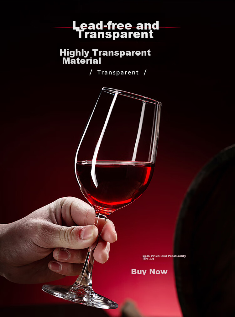 Green Apple Tempered Glass Wine Glasses 520ml*6 Set Sturdy Shatterproof Stemmed Glasses for Red and White Wine 4