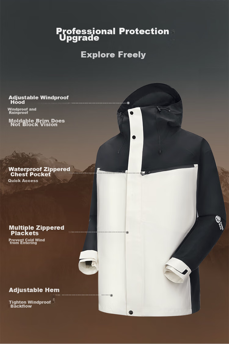 CAMEL Unisex Single-Layer Hard Shell Lightweight Waterproof Windproof Mountaineering Jacket [Panda Series] 1136 L 5