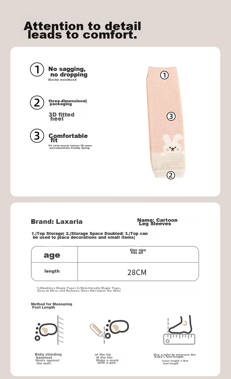 LAXIALIYA Baby Knee Socks, Infant Long Socks, Leg Protectors, Girls' Slouchy Socks, Boys' Crawling Socks, Thick Diaper Changing Socks for Autumn And Winter 2