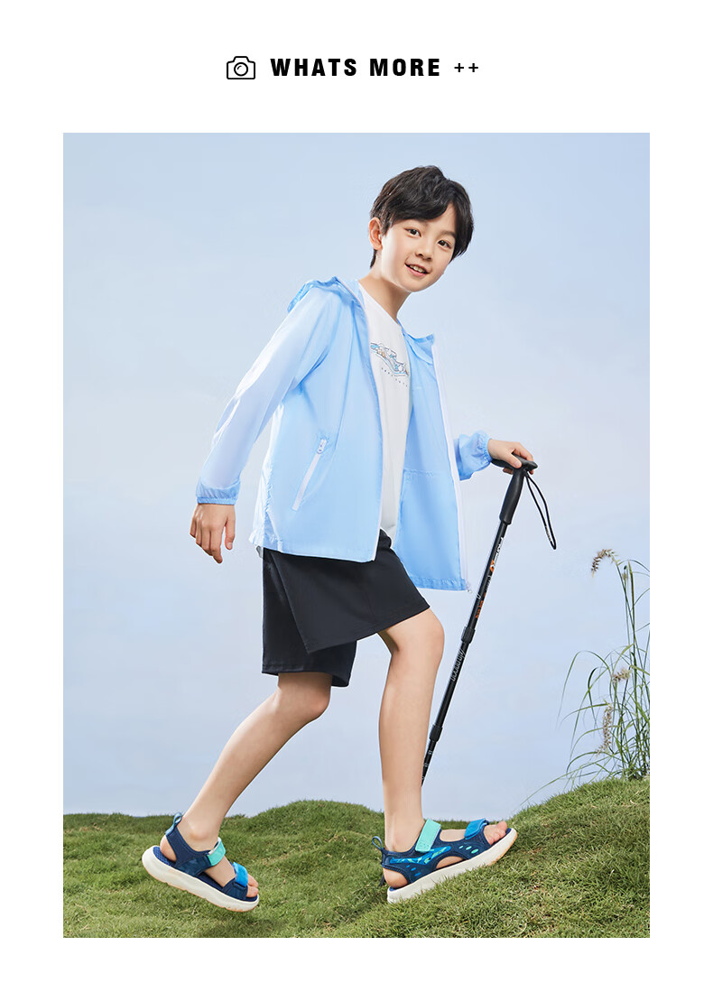 ERKE Children's Outerwear Jacket for Older Kids, Windbreaker with Hood, Sun Protection Clothing UPF50+ 18