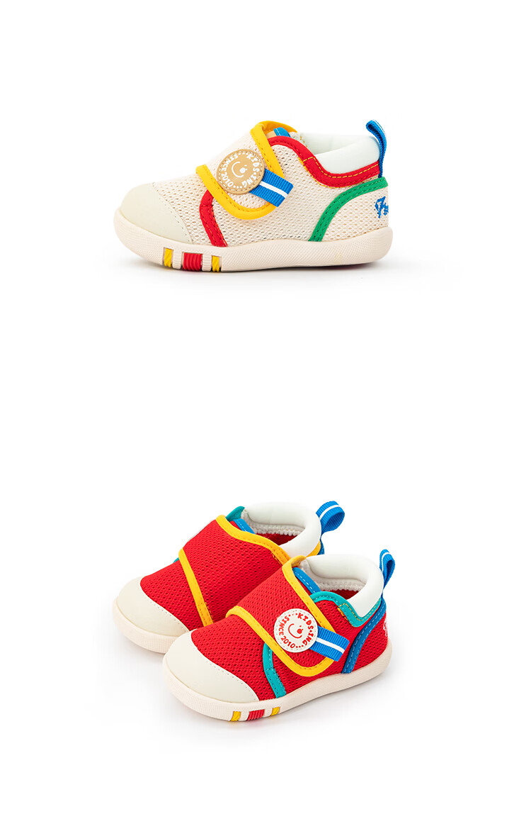 Kids.ing Kaidixing Toddler Shoes, Stage 1 Spring And Summer, for 1-2 Year Old Infants, Boys And Girls, Mesh Anti-Slip Soft Sole Shoes, Red, Size 21 16