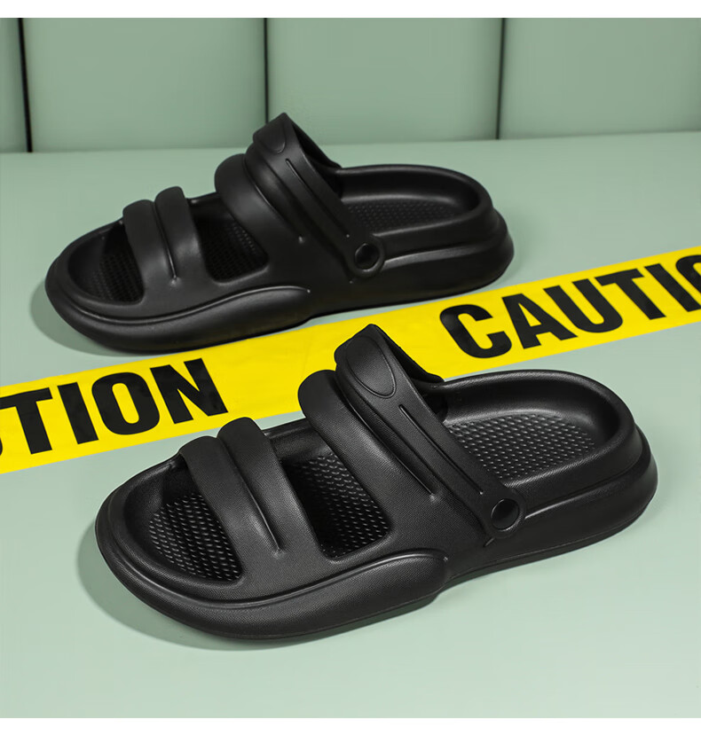 CARTELO Men's Sandals, Summer Comfortable Wear-Resistant Beach Shoes, Lightweight Hole Shoes for Men, 1468 Black, Size 42-43 8