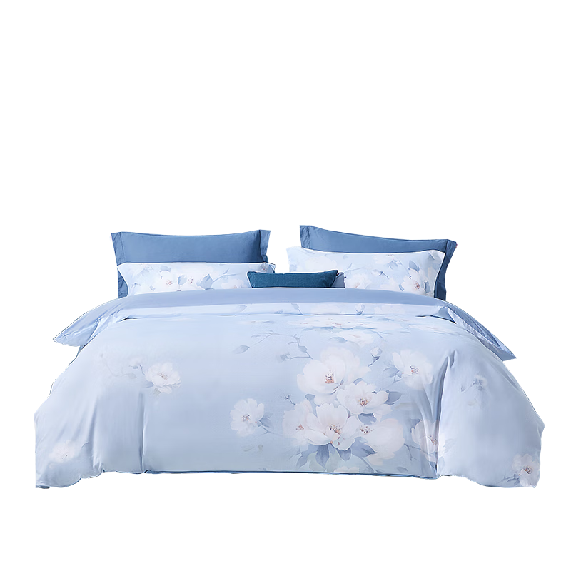 BEYOND Home Textile Bedding Set, Four-Piece Pure Cotton Duvet Cover And Fitted Sheet Set, 100% Cotton Bedding Kit, All-Cotton Quilt Cover for 1.8-Meter Bed, Home And Guest Room