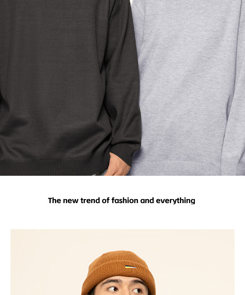 GENIOLAMODE [Endorsed by Ao Ruipeng] Men's Winter Warm Round Neck Base Layer Knit Sweater Khaki L 7