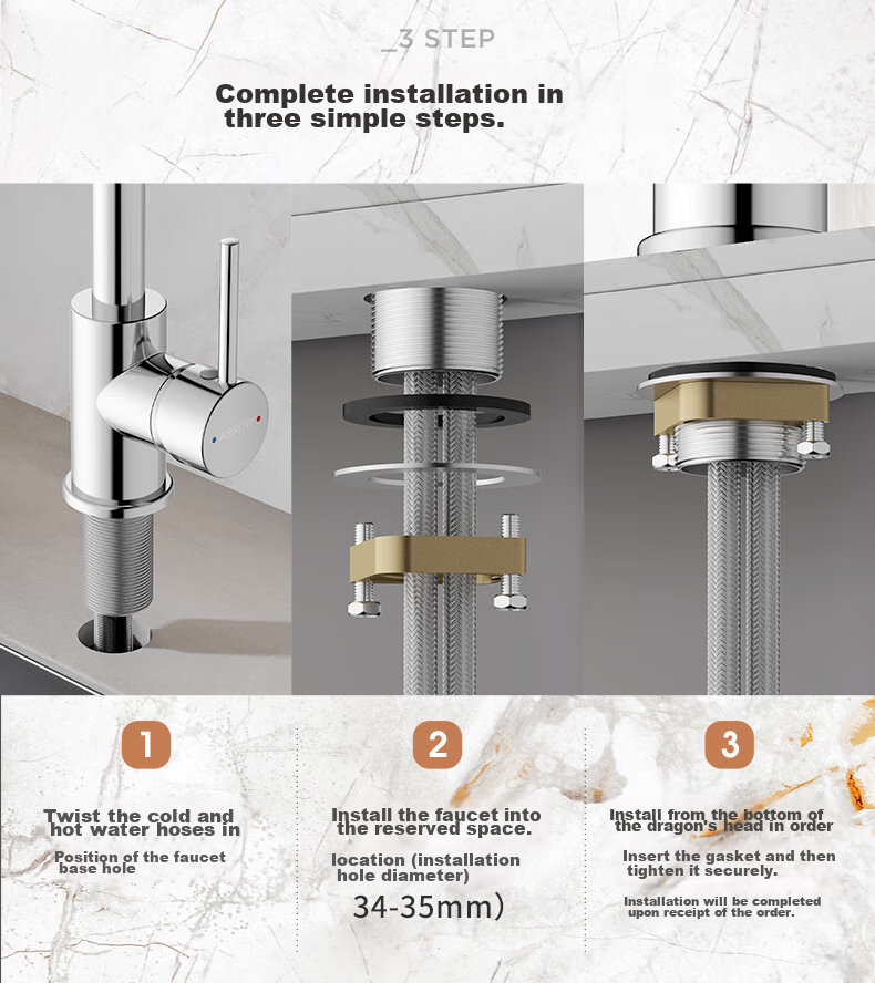 ARROW Kitchen Hot And Cold Faucet, Sink Tap, Healthy Tap, 360° Rotating Hot And Cold Dual Control AE45305CP 19